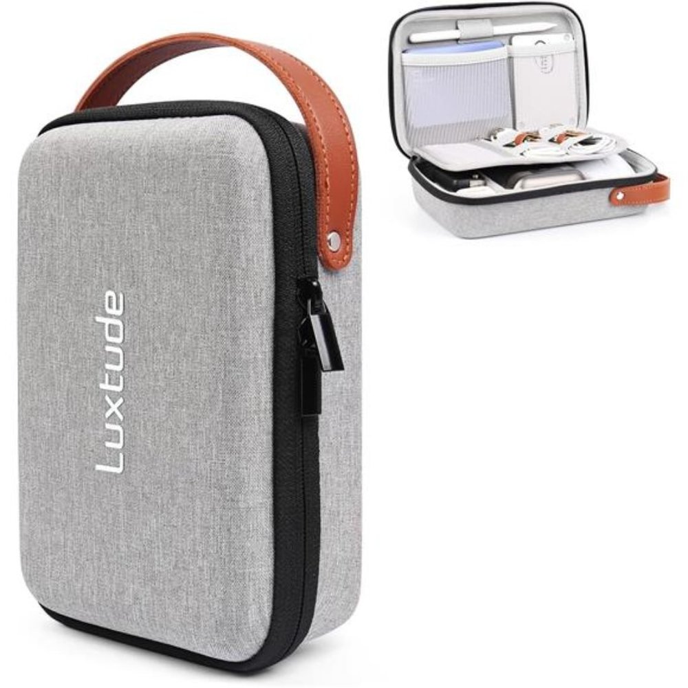 Electronic Organizer Travel Case, Portable Electronics Bag, Pen-Gray